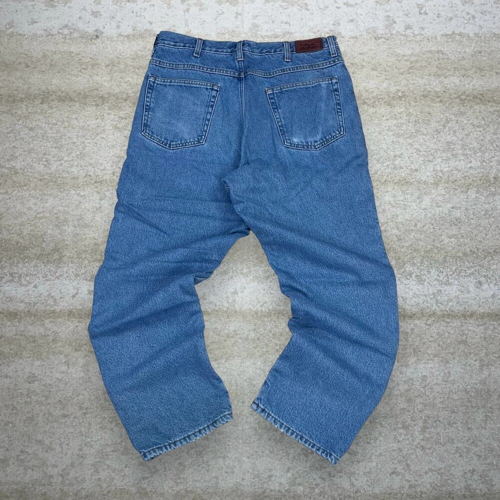 Vintage Y2K LL Bean Jeans 35x29 Relaxed Fit Medium Wash Denim Fleece Lined